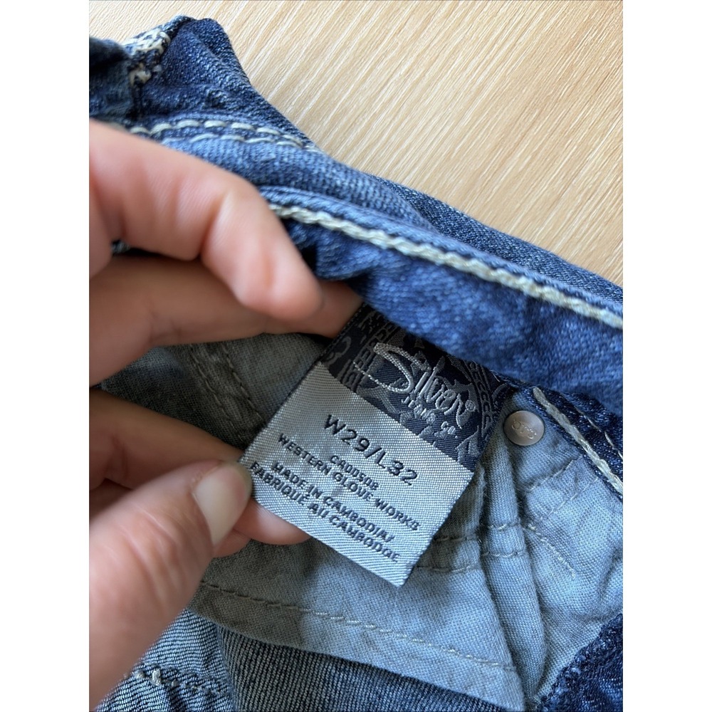 Silver Jean Co Suki Straight Denim Women's Jeans W29/L32 (30) Dark Blue Stretch - Picture 3 of 9